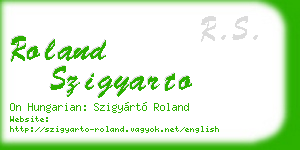 roland szigyarto business card